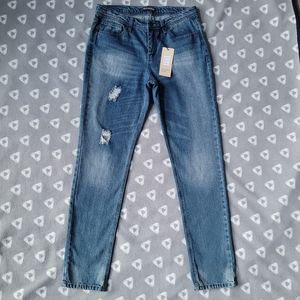 NWT Monarda Boyfriend Jeans Women's Sz 7 Blue Ripped